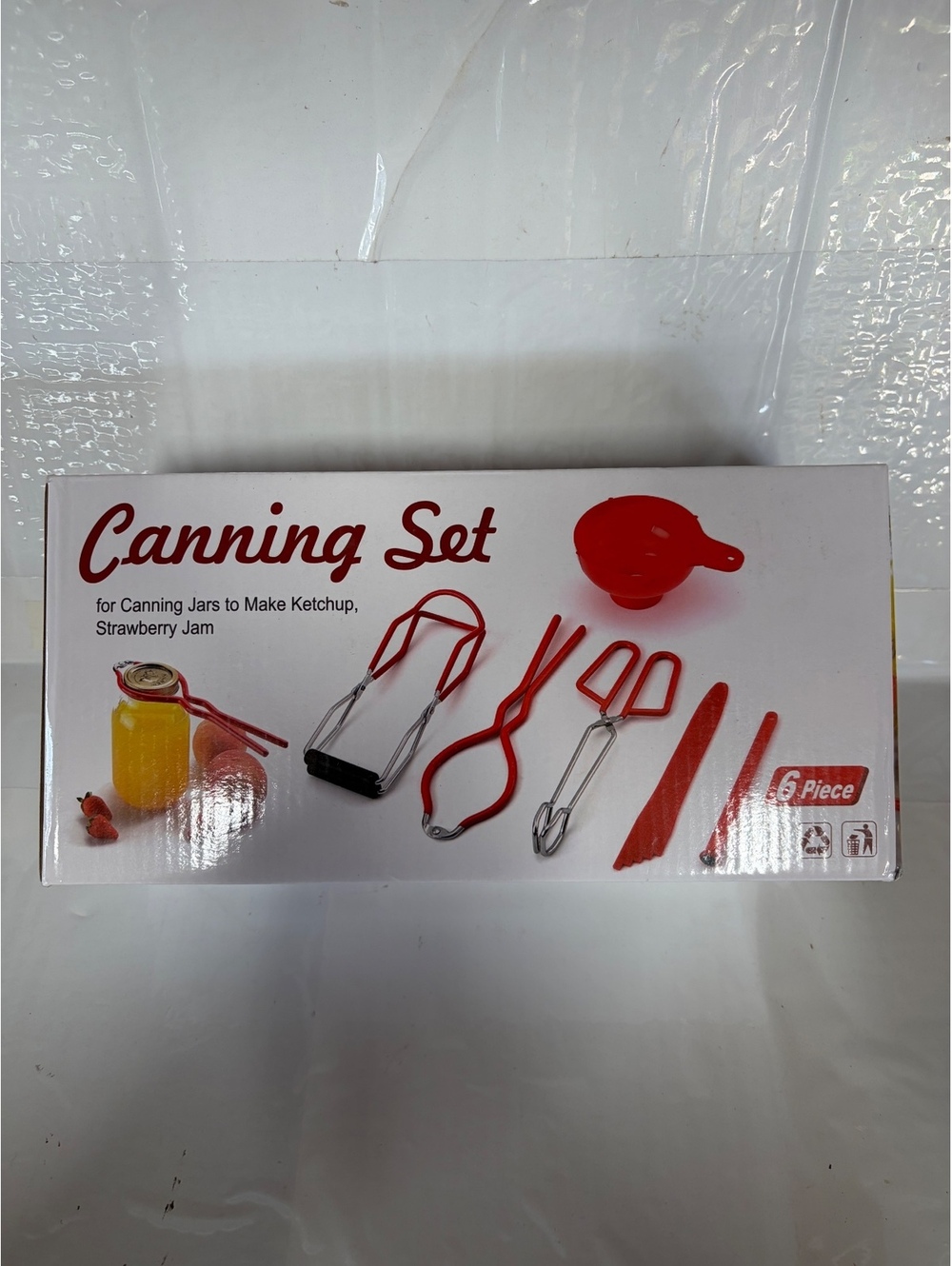 6-Piece Canning Set with Jar Lifter, Bubble Popper, Funnel, Lid Lifter, Wrench,